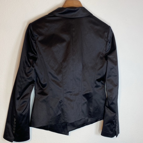 BCBGMaxAzria Black Shiny Blazer Jacket, Size Small - Picture 4 of 8